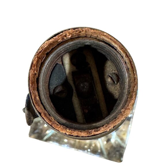 Crystal Door Knob Ashtray Brass Table Lamp Vintage Pull Chain 10.5” Cottagecore - Picture 7 of 16